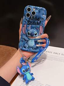 Disney Lilo And Stitch Phone Case : 3D Fluffy Pattern Border Protector Phone Soft Phone Case With A Free Cute Stitch Bracelet Chain Lanyard, Stitch, Lilo, Angel, For Apple 17 Promax 17 Pro 16 15 14 13 12 11 Pro Max XS Max X XR Soft Cover Summer Phone Case - 白色 - 查看 7