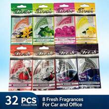 Car Air Freshener Natural Scented Tea Paper Auto Hanging Vanilla Perfume Fragrance Leaf Shape Car Accessories Interior - Gresh - View 25