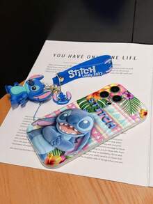 Disney Lilo And Stitch Phone Case : 3D Fluffy Pattern Border Protector Phone Soft Phone Case With A Free Cute Stitch Bracelet Chain Lanyard, Stitch, Lilo, Angel, For Apple 17 Promax 17 Pro 16 15 14 13 12 11 Pro Max XS Max X XR Soft Cover Summer Phone Case - 白色 - 查看 6