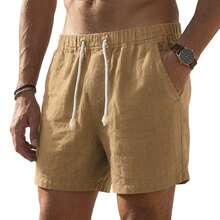 Set Of 3 Premium Linen Shorts For Men - Luxury Beachwear - 彩色 - 查看 8