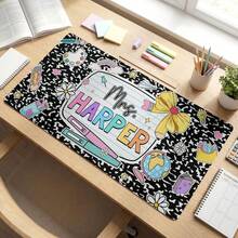 1pc Personalized Teacher Desk Mat, Custom Teacher Composition Book With Name Mouse Pad, Teacher Gifts, Back To School,Teacher Appreciation Gift, Rectangle Mousepad 24 X 14 Inch Stitched Edges - Style 1 - View 5