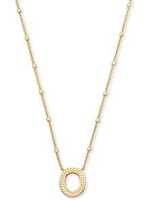 Kendra Scott Collar con colgante de letras A-Z para mujer, joyería de moda, latón chapado en oro de 14 quilates - Letra A - Ver 16