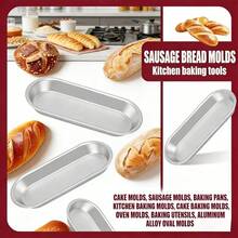 5/10pcs French Hot Dog Bread Mold - Open Long Tray, Hard Anodized Aluminum Durable, Non-Stick Easy Release, French Bread Mold, Perfect For Pita Bread, Ideal For Christmas, Eid, Ramadan, Halloween, Mother's Day And Daily Baking - Baking Tray - View 9