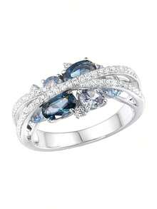 1pc Elegant Cubic Zirconia Ring, Suitable For Women To Wear, Suitable For Wedding, Engagement, Anniversary Party, Valentine's Day Gift - 1# - View 3