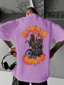 Men's  Casual T-Shirt With A Round Neck, Stylish Slogan Design, Easy To Match Top. Men's Short-Sleeved Shirt, Casual Sporty Style, With A Modern Design. - 多色 6 - 查看 1