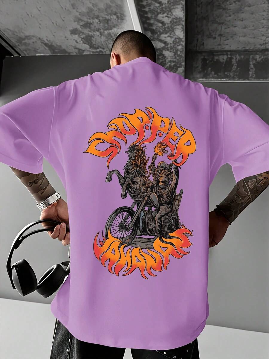 Men's Casual T-Shirt With A Round Neck, Stylish Slogan Design, Easy To Match Top. Men's Short-Sleeved Shirt, Casual Sporty Style, With A Modern Design. - 多色 6 - 查看 1