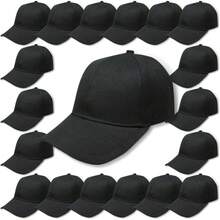 Genérico 50 Gorras Económicas de Acrilico, Lisa, Cachucha Unisex, Ajustable, Ideal para Bordar y Campañas Publicitarias.Seis Paneles - Blanco - Ver 6