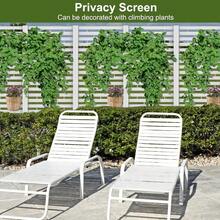 Fence Privacy Screen 12 Pack Garden Fence Panels Plastic Dog Fence Outdoor No Dig Fencing With Stakes Conditioner Trash Can Pool Equipment Enclosure Outside Backyard Patio, White - White - View 6