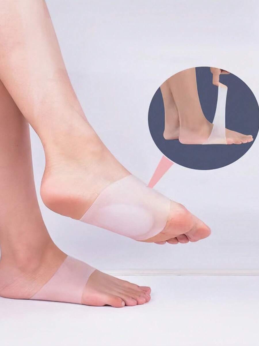 2pcs Arch Support Silicone Bandage Soft Silicone Half Insoles, Wearable For Casual Shoes, Sports Shoes And High Heels