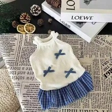 Vestido de Princesa para Mascotas de Verano Fino y Transpirable, Conjunto Romántico Esponjoso Anti-Desprendimiento Fresco, Chaleco Lindo sin Mangas para Perros y Gatos Pequeños y Medianos, Adecuado para Teddy Bichón Yorkie Pomerania Chihuahua Gatito Cachorro - Blanco - Ver 4