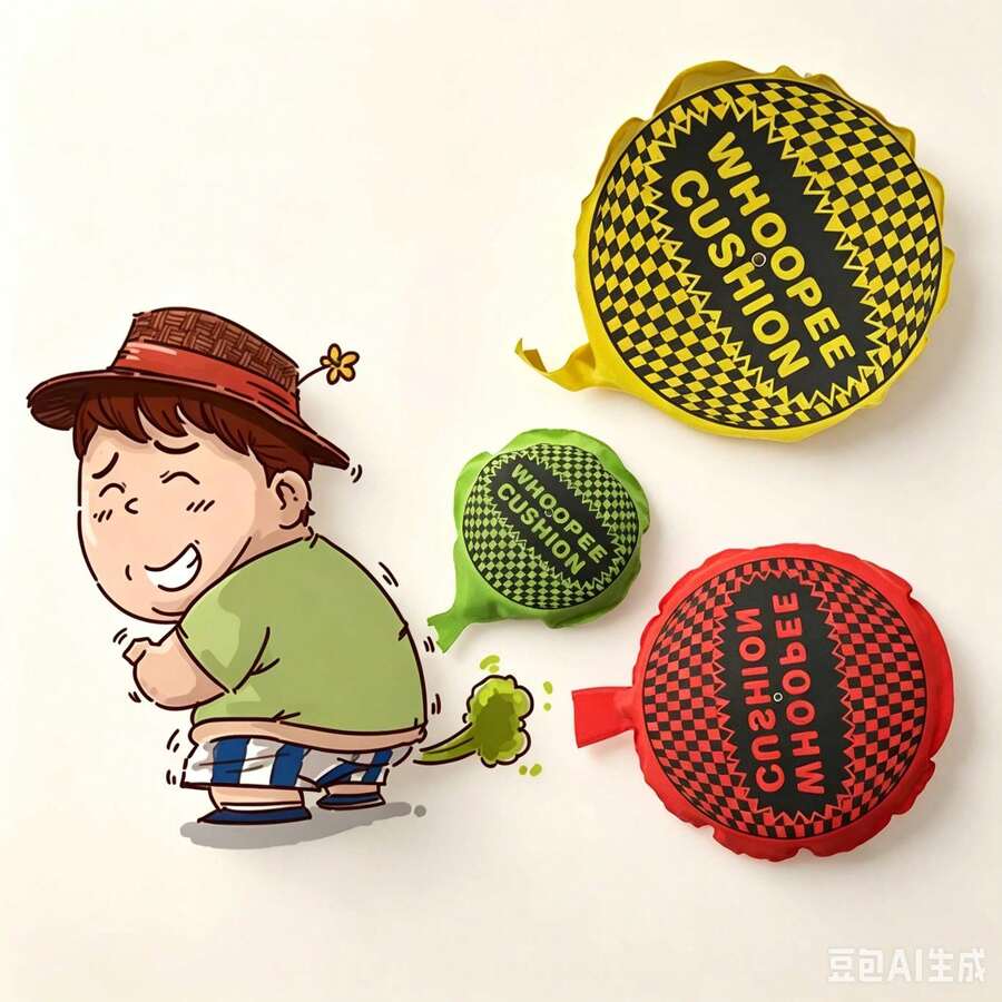 Teenagers Funny Prank Toy Fart Cushion, April Fools' Day Halloween Gag Sponge Pad, Stress Relief Prank Toy - Multicolor - View 1