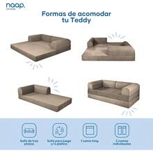 Sofá Cama Teddy Smooth |   Diseño Convertible |   Hecho 100% de Espuma |   Comodidad y Versatilidad |   200x100x65 cm (Azul Marino) - Gris pardo - Ver 9