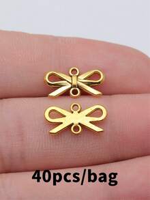40pcs 16x8mm Bow-Knot Connector Charms For DIY Bracelet Making Necklace Making Jewelry Making Handmade Craft Findings - Bow Tie Connector - View 4