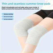 2pcs/Set Unisex Knee Pads/Air-Conditioned Room Warmth/Thin/Hand Wash Only/Daily Use/Minimalist Design/Lightweight/Breathable Material/Comfortable Fit For Elderly - Multicolor - View 3