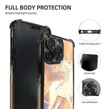 Funda para Teléfono - Una funda para teléfono con temática de dibujos animados, con un acabado de galvanoplastia, diseñada para protección con amortiguación mejorada y resistencia a impactos, compatible con iPhone 17, 16, 15, 14 y 13 Pro Max. - Negro - Ver 4