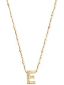 Kendra Scott Collar con colgante de letras A-Z para mujer, joyería de moda, latón chapado en oro de 14 quilates - Letra A - Ver 11