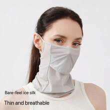 Masker Pelindung UV, Cocok untuk Wajah dan Leher, Standar Yake-Nu, Penutup Kait dan Loop, Masker Wajah Sutra Es Musim Panas untuk Wanita, Pelindung Leher Nilon Bernapas untuk Perlindungan Matahari, Masker Wajah Ultra Tipis Cepat Kering untuk Olahraga Luar Ruangan Pria untuk Bersepeda dan Perlindungan Matahari - Berbagai gaya - View 4