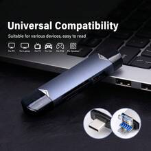 6-In-1 High-Speed USB 3.0 Card Reader, Universal Type-C Memory Card Reader, Compatible With SD TF Cards, Suitable For Phones And Computers - View 5