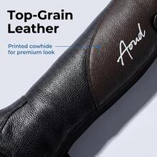 Equestrian Leather Leg Guards For Horse Riding, Outdoor Sports Equestrian Equipment With Zipper And Elastic Band - Black - View 4