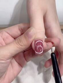 1支磁性美甲筆，水波紋貓眼磁性美甲筆，海洋風磁性美甲裝飾，3D效果，多功能美甲工具，夏季美甲用品 - 彩色 - 查看 8