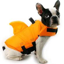Shark Fin Design Dog Life Jacket, Buoyancy Swim Vest With Dual Safety Buckles, Suitable For All Size Pets - Multicolor - View 2