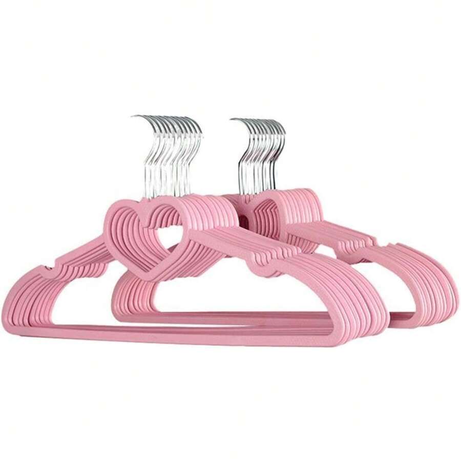 Colgador de pared 10/15/20 piezas, colgador de ropa, colgador de ropa con diseño de corazón en ABS para adultos y niños, accesorios para colgar ropa (Color: Tamaño: 15 piezas) (10 piezas) - 1 - Ver 1