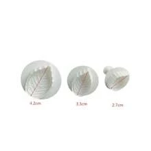 Rose Leaf Clay Plunger Cutters Veined Rose Leaf Cutting Mold Decorating Mold Tools - White - View 9