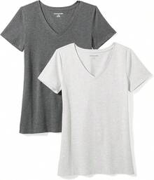 Essentials - Camiseta de manga corta con cuello en V para mujer - Blanco - Ver 28