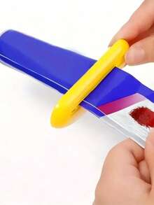 2pcs Random Color Manual Plastic Toothpaste Squeezer, Upright Bathroom Accessory Dispenser, Suitable For Toothpaste, Facial Cleanser And Hand Cream, No Electricity Required, Suitable For Home Bathroom Decor, Autumn Decor, Back To School Decor, Multi-Functional Toothpaste Squeezer, Manual Squeezer, Sample Roller Squeezer, Holiday Gift Choice Christmas, Holidays, Father's Day, Halloween - Multicolor - View 3