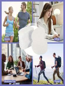 Unisex Anti-Sweat Pads - Invisible Shirt Collar Protector, Single-Use Underarm Pads, Suitable For Men And Women, White And Light Blue, Casual Wear, Absorbent, Asymmetrical Design, Durable Material - White - View 7