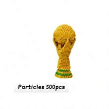 FIFA World Cup Trophy Football Shaped DIY Assembly Building Blocks Decor, World Cup Themed Fan Collectible Model, Desktop Decoration & Gift For Football Fans - Multicolor - View 12