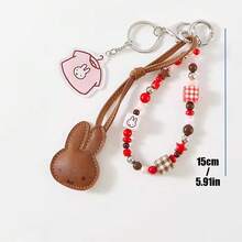 MIFFY 官方可愛迷你牛仔套裝鑰匙圈，金屬鎖扣包包吊飾墜飾，附珠飾掛繩，卡通兔子櫻桃星星裝飾配件，2026 熱門 Tk Ins 風格可愛玩具飾品 - 彩色 - 查看 15