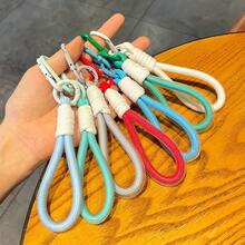 2pcs Nylon Braided Lanyard Key Ring, Colorful Fresh Phone Lanyard, Bag Key Chain Pendant, Practical Phone Chain, Bag Decoration Lanyard Key Ring - Multicolor - View 4