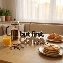 「But First Coffee」桌面裝飾牌，塑膠咖啡吧裝飾，現代極簡桌面擺飾，適用於辦公桌、廚房檯面或咖啡區，咖啡愛好者的獨特禮物 - A - 查看 2