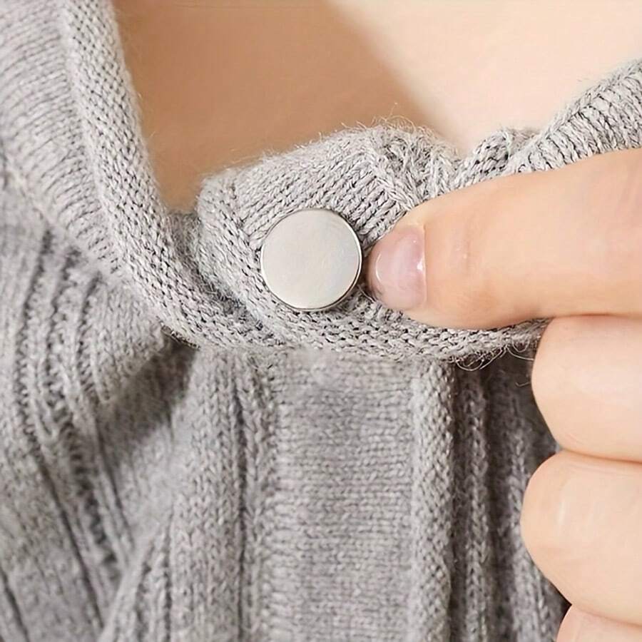 VINCAN 4Pcs Simple Screw Collar Buttons - Detachable, Tighten Necklines, Cuffs, Sweater Buttons Without Sewing - Fashion Decorative Button Accessories - Multicolor - View 1