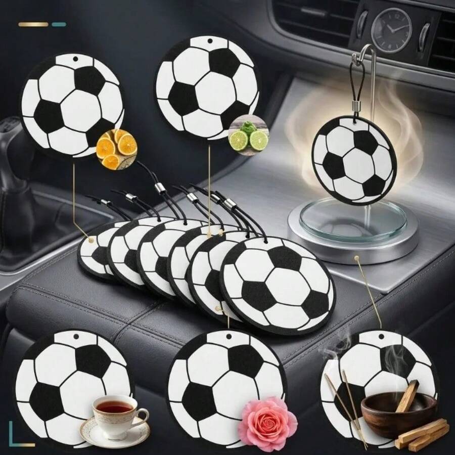 Unique Football Design, Classic Black & White Patterns, Perfect Gift For Sports Fans, Exquisite Rearview Mirror Pendant - -- - 查看 1