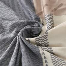 1pc Stretchable Milk Silk Headboard Cover, All Inclusive, Simple Geometric Pattern Design, Soft Polyester Fiber Fabric, Modern Style Bedroom Furniture Protective Cover Suitable For Single And Double Beds - Grey - View 7