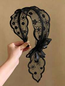 1/3/6pcs Women's Black Lace Fairy Headband, Ultra Soft Sponge Material, Fashionable Versatile, Elegant Minimalist, Suitable For Daily Wear - Black - View 6