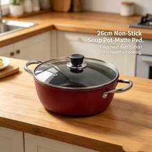 Household Non-Stick Soup Pot, Steaming And Stewing All-In-One Pot, Double Handles, Suitable For Frying, Stir-Frying, Cooking Noodles, Making Porridge, And Cooking On Induction Cookers Or Gas Stoves. - View 7