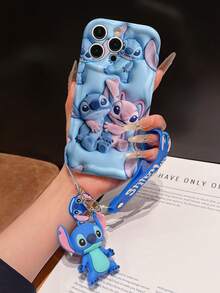Disney Lilo And Stitch Phone Case : 3D Fluffy Pattern Border Protector Phone Soft Phone Case With A Free Cute Stitch Bracelet Chain Lanyard, Stitch, Lilo, Angel, For Apple 17 Promax 17 Pro 16 15 14 13 12 11 Pro Max XS Max X XR Soft Cover Summer Phone Case - 白色 - 查看 7