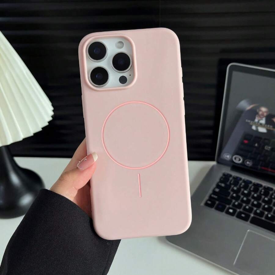 Phone Case: Thin Magnetic Ring Case For Wireless Charging With Matte Spray Coating, Full Coverage Drop Protection, Creative And Niche Design, Suitable For Apple 16/15/14/13/12/11 Plus/Pro/Max - 圖片色1pcs - 查看 1