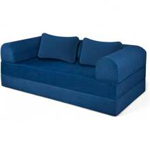 Sofá Cama Teddy Smooth |   Diseño Convertible |   Hecho 100% de Espuma |   Comodidad y Versatilidad |   200x100x65 cm (Azul Marino) - Gris pardo - Ver 11