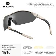 ROCKBROS 1PC Outdoor Sports Cycling Glasses, Fashion Glasses, Set With 3 Interchangeable Lenses, Lightweight High-Strength Polycarbonate Frame, Adjustable Silicone Nose Pads Anti-Slip Temple, For Running, Biking - Multicolor - View 17