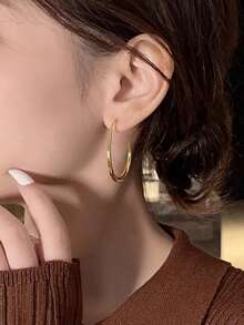 Fashionable Minimalist Geometric Earrings For Daily Commute Styling - Gold - View 1