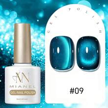 MIANEL GEL 10ml Sapphire Series Cat Eye Gel Nail Polish, Sparkling Blue Glass Bead Cat Eye Gel Nail Polish, Salon Professional Use, Summer Blue Nail Art Supplies - Multicolor - View 13