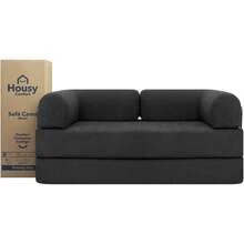Sofá Cama Miami |   Multifuncional Comprimido 2 Plazas 2 Camas Individuales o 1 Queen (Gris Oscuro) - Beige - Ver 1