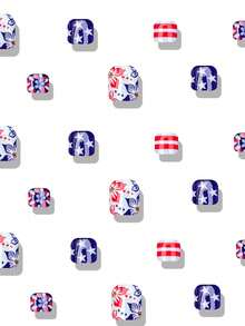 12 piezas de pegatinas de uñas de los pies de colores en relieve, incluye patrones de estrellas y flores, pegatinas de uñas de los pies de acrílico de colores en relieve estilo francés, adecuadas para uñas del Día de la Independencia - Multicolor - Ver 2