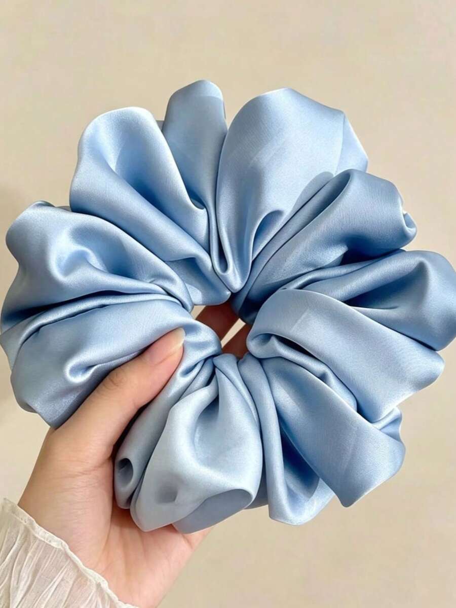 1件大號蓬鬆長毛髮圈,純色,休閒,聚酯纖維,高彈性,柔軟,絲滑,輕盈,奢華,時尚,四季適用 - 彩色 - 查看 1