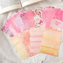 20 Pieces Of Artistic Cardboard Printing And Dyeing Streamer Material Paper Watercolor Smudge Color Matching Background Decorative Paper Hand Book Collage Postcard DIY Material Return To Campus Party Small Gift Halloween Sticker - Multicolor - View 2