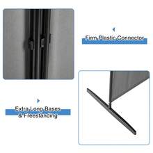 6FT Gray Trifold Foldable Partition Screen, 160g Polyester Cloth With Carbon Steel Frame & Plastic Feet, Privacy Divider For Bedroom Dorm Decor - 1 - View 9